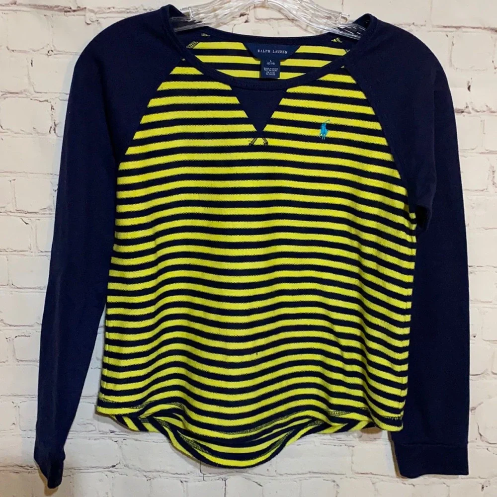 Polo Ralph Lauren Striped Yellow/Blue Sweater  Size 12-14 (Girls)